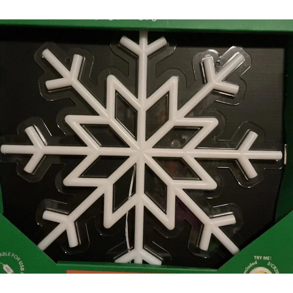 The Christmas Shoppe LED Neon Snowflake Wall Light, 14